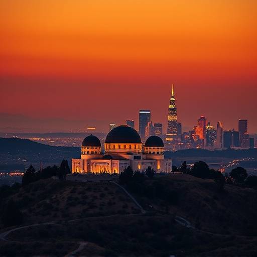 Griffith Observatory overlooking the Los Angeles skyline